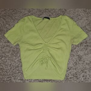 Zara Size Medium Lime Green Crop Top